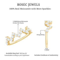 Zig Zag Style Moissanite Half Eternity Band Ring