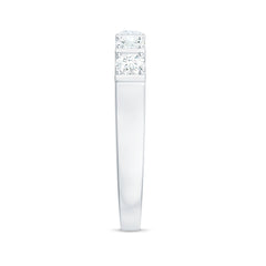 Round Cut Certified Moissanite Five Stone Anniversary Band for Men