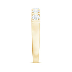 Round Cut Certified Moissanite Five Stone Anniversary Band for Men