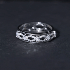 Certified Moissanite Infinity Wedding Band for Her