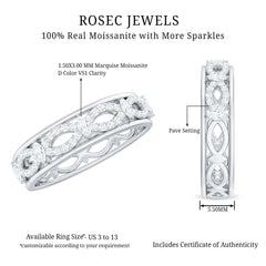 Certified Moissanite Infinity Wedding Band for Her