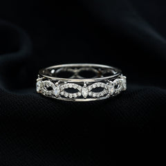 Certified Moissanite Infinity Wedding Band for Her