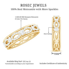 Certified Moissanite Infinity Wedding Band for Her