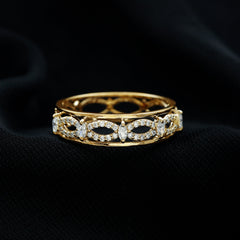 Certified Moissanite Infinity Wedding Band for Her