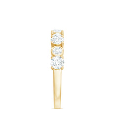 Certified Round Cut Moissanite Half Eternity Band Ring