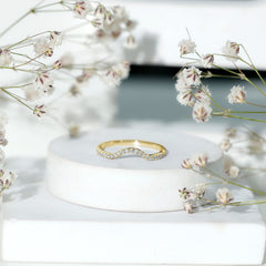 Real Diamond Curved Enhancer for Engagement Ring