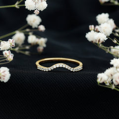 Real Diamond Curved Enhancer for Engagement Ring