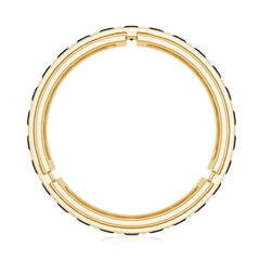 Certified Lab Created Black Diamond and Gold Eternity Band Ring