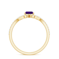 Designer Amethyst Engagement Ring with Diamond