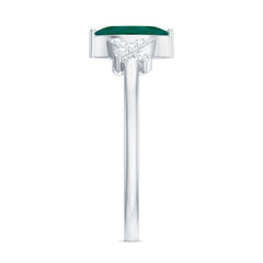 Designer Lab Grown Emerald Marquise Engagement Ring with Diamond