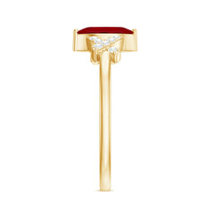 Marquise Cut Lab Created Ruby Designer Engagement Ring