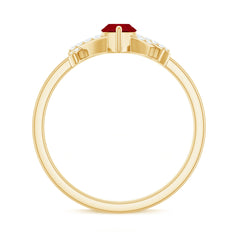 Marquise Cut Lab Created Ruby Designer Engagement Ring