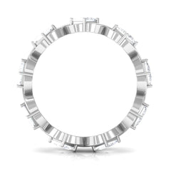 Princess Cut Zircon Gold Crossover Eternity Band Ring