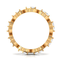 Princess Cut Zircon Gold Crossover Eternity Band Ring