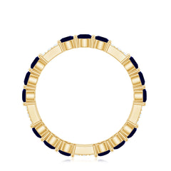 3 CT Blue Sapphire and Diamond Designer Eternity Band Ring
