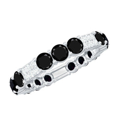 Created Black Diamond and Diamond Designer Eternity Band Ring