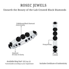 Created Black Diamond and Diamond Designer Eternity Band Ring