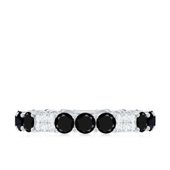 Created Black Diamond and Diamond Designer Eternity Band Ring