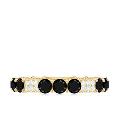 Created Black Diamond and Diamond Designer Eternity Band Ring