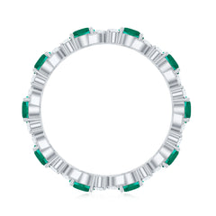 Elegant Lab Grown Emerald Diamond Eternity Wedding Band