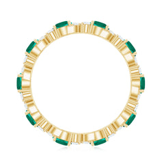 Elegant Lab Grown Emerald Diamond Eternity Wedding Band