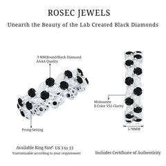 5 CT Created Black Diamond Leaf Eternity Ring with Moissanite