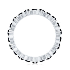 5 CT Created Black Diamond Leaf Eternity Ring with Moissanite