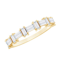 Baguette Cut Cubic Zirconia Designer Half Eternity Ring