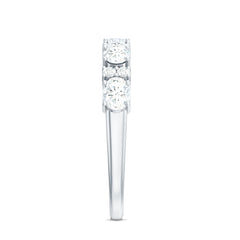 Oval and Round Zircon East West Half Eternity Ring in Gold