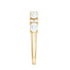 Oval and Round Zircon East West Half Eternity Ring in Gold