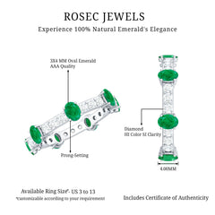 Natural Oval Emerald Diamond Eternity Marriage Anniversary Ring
