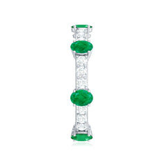 Natural Oval Emerald Diamond Eternity Marriage Anniversary Ring