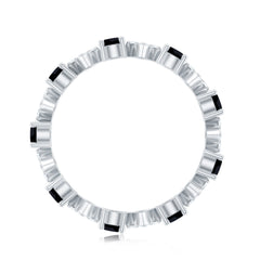 Lab-Created Black Diamond and Diamond Classic Eternity Band Ring