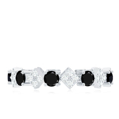 Lab-Created Black Diamond and Diamond Classic Eternity Band Ring