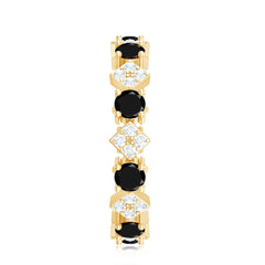 Lab-Created Black Diamond and Diamond Classic Eternity Band Ring