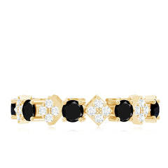 Lab-Created Black Diamond and Diamond Classic Eternity Band Ring