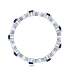 Certified Lab-Created Blue Sapphire and Diamond Eternity Band Ring