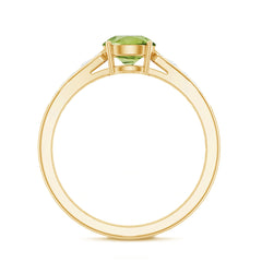 Natural Solitaire 2 Carat Peridot Engagement Ring with Diamond