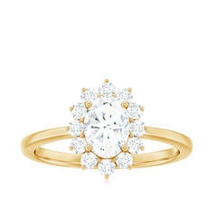 2 CT Princess Diana Inspired Oval Cut Zircon Halo Engagement Ring