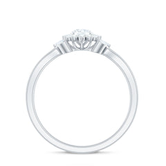 Split Shank Simulated Diamond Flower Engagement Ring