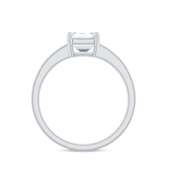 Octagon Cut Cubic Zirconia Solitaire Engagement Ring in Gold