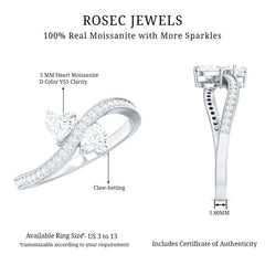 Moissanite Two Stone Pre Engagement Ring