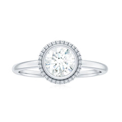 1 CT Round Cut Cubic Zirconia Solitaire Promise Ring in Bezel Setting