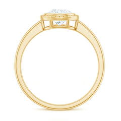 1 CT Round Cut Cubic Zirconia Solitaire Promise Ring in Bezel Setting