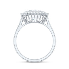 Certified Moissanite Cushion Cut Engagement Ring with Beaded Detail