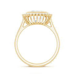Certified Moissanite Cushion Cut Engagement Ring with Beaded Detail