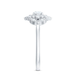 3/4 CT Vintage Style Zircon Engagement Ring with Milgrain Gold