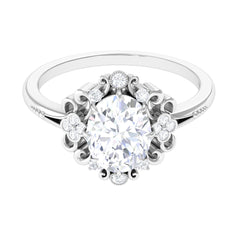 3.25 CT Vintage Inspired Cubic Zirconia Gold Engagement Ring