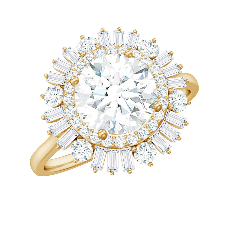 2.25 CT Zircon Cocktail Engagement Ring in Gold