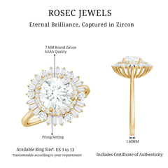 2.25 CT Zircon Cocktail Engagement Ring in Gold
